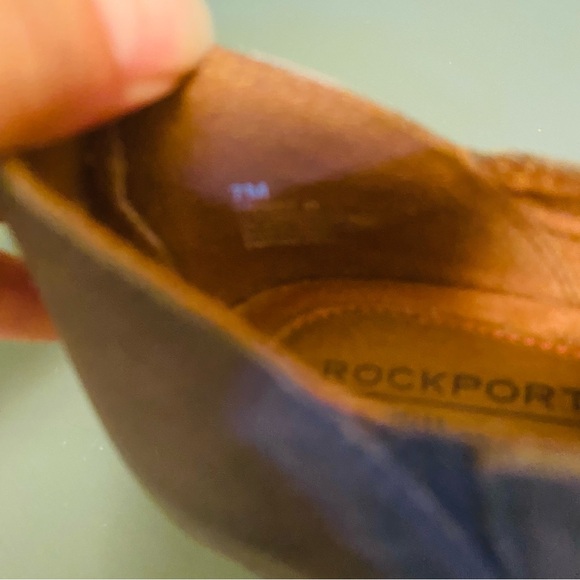 ROCKPORT COBB HILL Gray Perforated Peep Toe Lace Up Booties - Picture 7 of 7